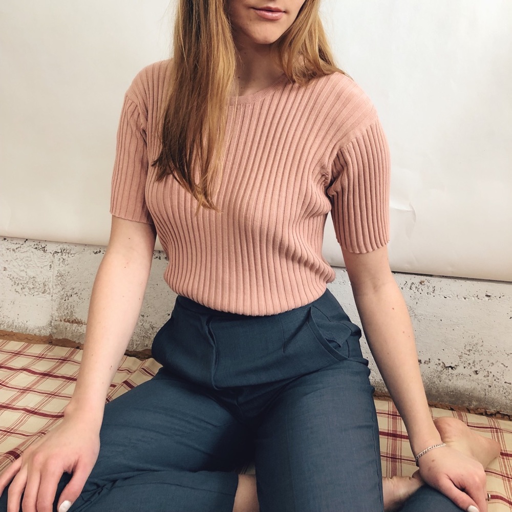 Peachy Nude Ribbed Top